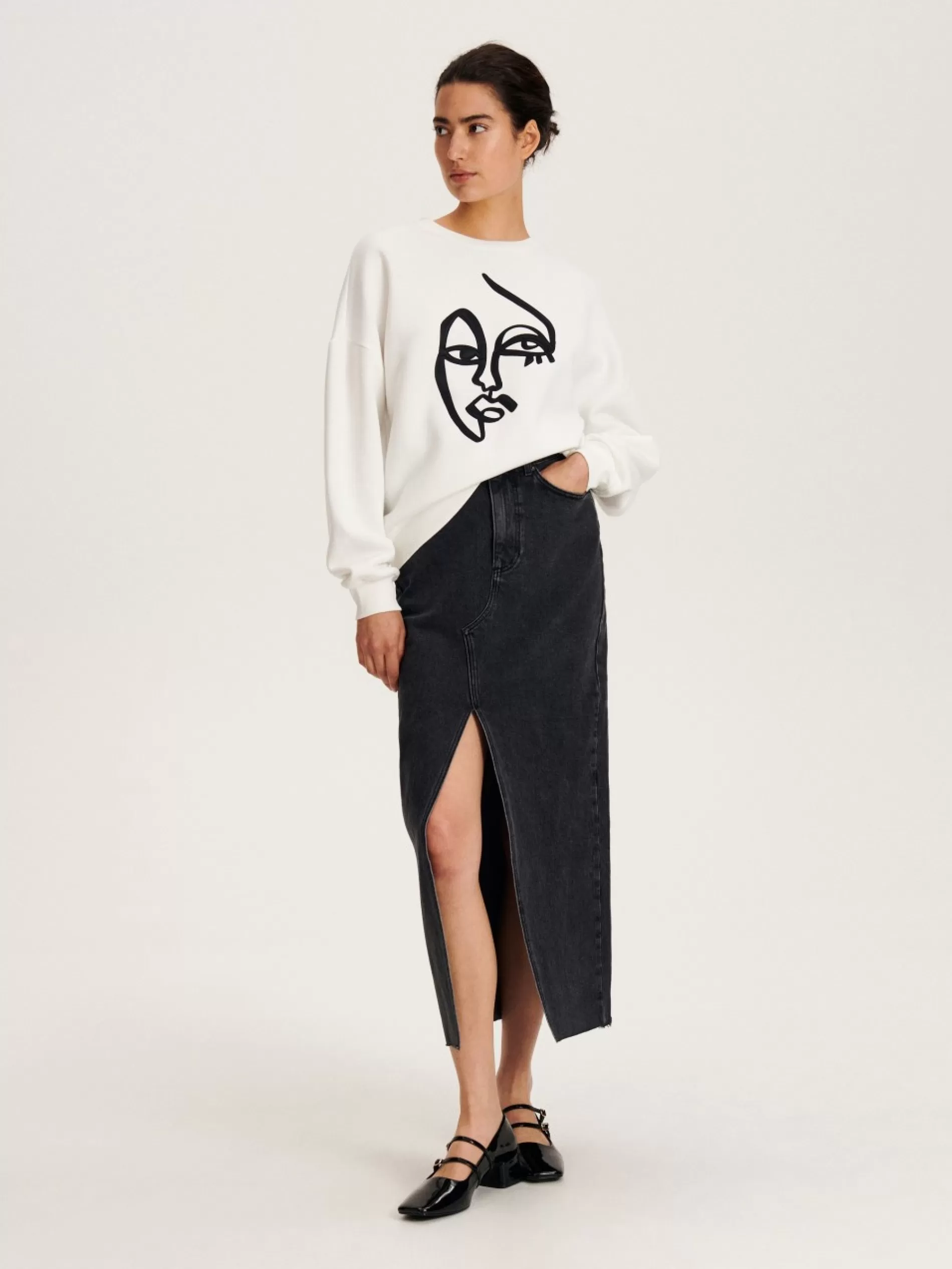 Bluza Oversize Z Nadrukiem^RESERVED Online